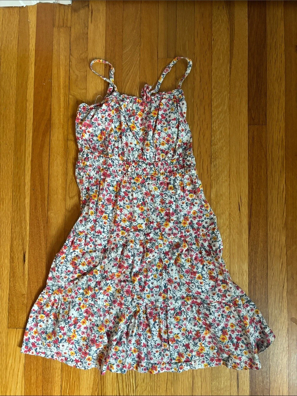 Old Navy White Floral Sundress with Pink and Yellow Flowers